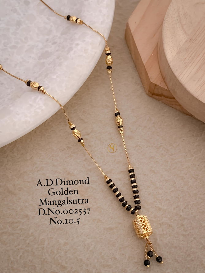 15 AD Diamond Daily Wear Golden Mangalsutra Wholesale Price In Surat
